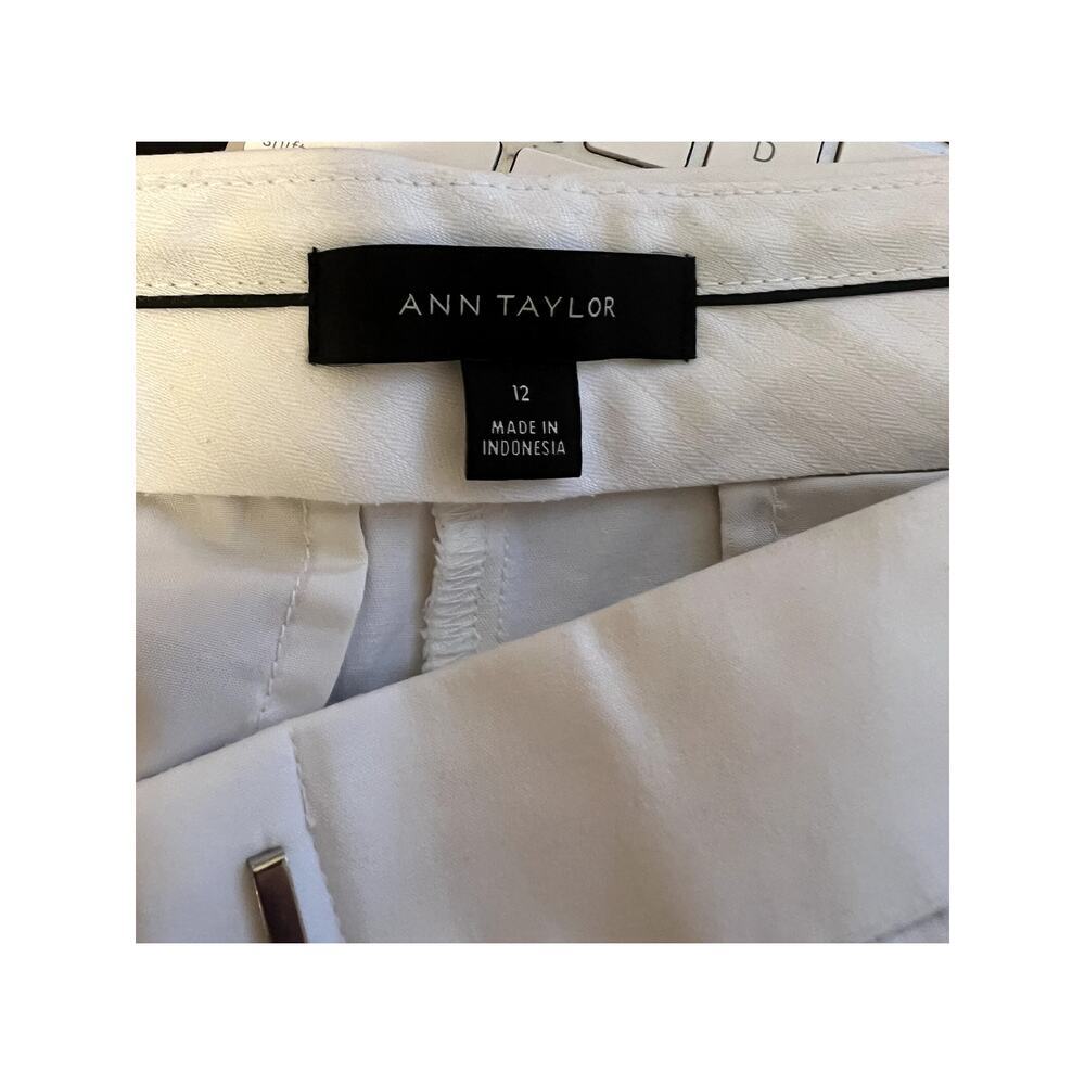 Ann Taylor The Scallop Hem High Waist Ankle Pant White Size 12 - Picture 10 of 10